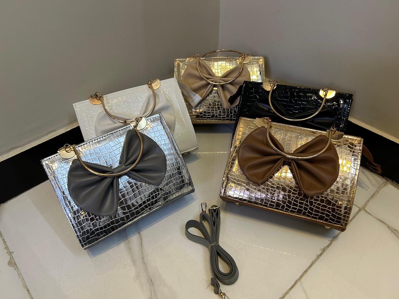 Crocodile Bow Handbag Elegant Stylish And Durable Design For Fashionable Daily Carry And Special Occasions