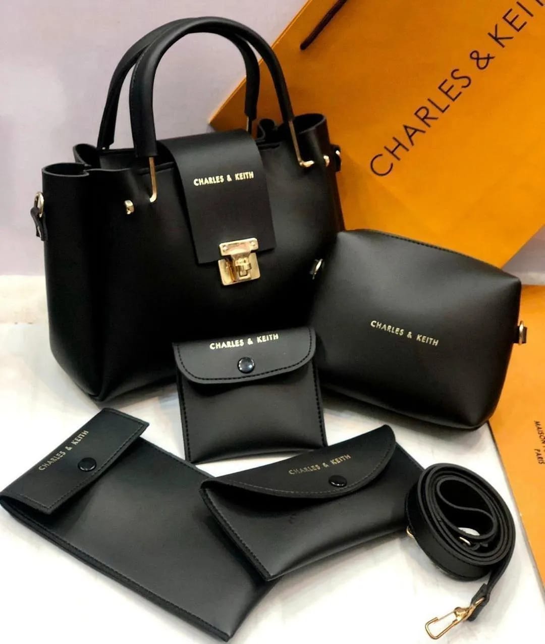 Stylish Women’s Leather Hand Bag Set – 5 Piece Collection