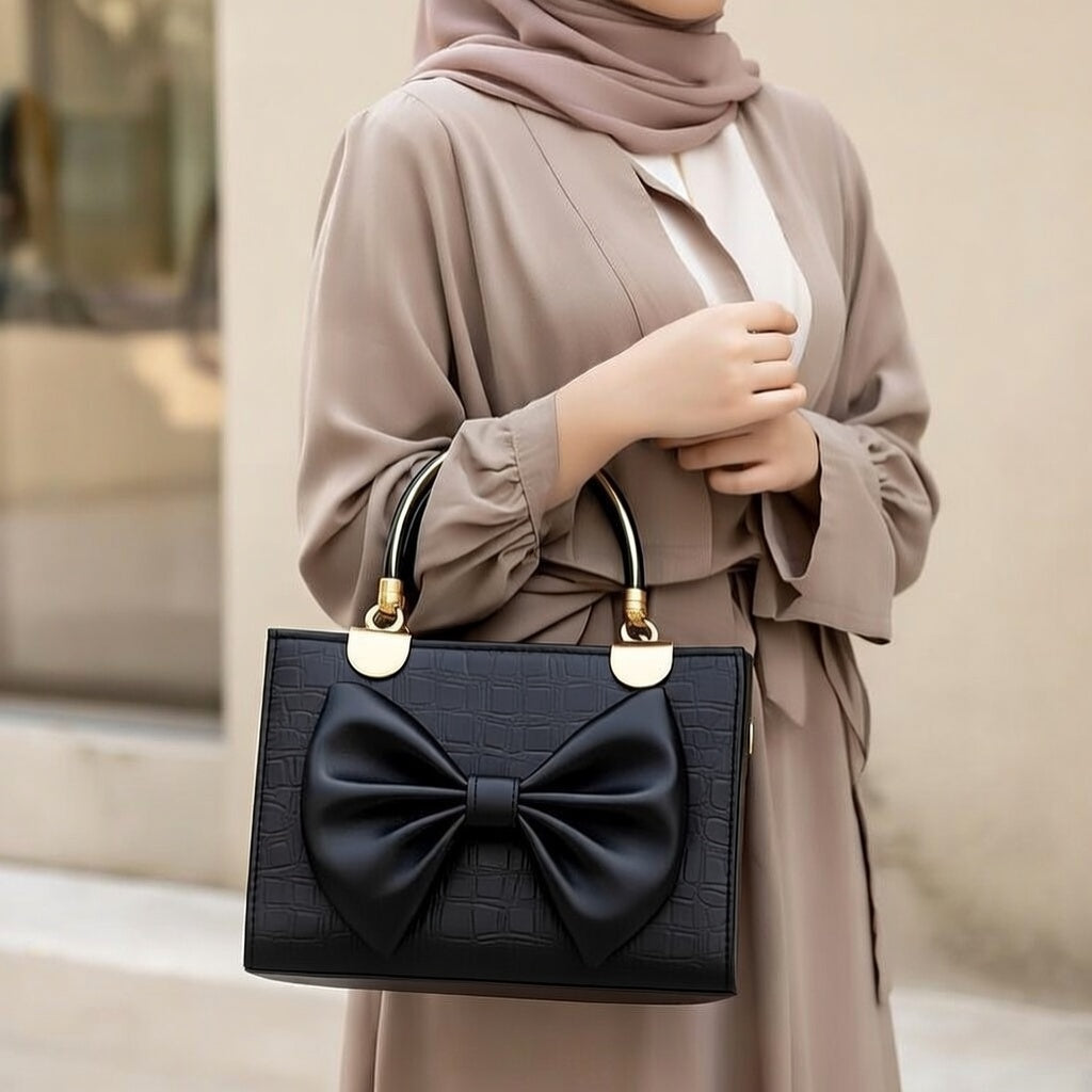 Crocodile Bow Handbag Elegant Stylish And Durable Design For Fashionable Daily Carry And Special Occasions