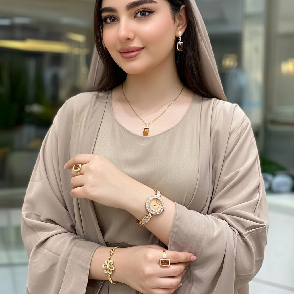 Ladies Watch Jewellery Elegant Stylish Durable Quality Timeless Design Reliable Performance Perfect Choice (With Box)