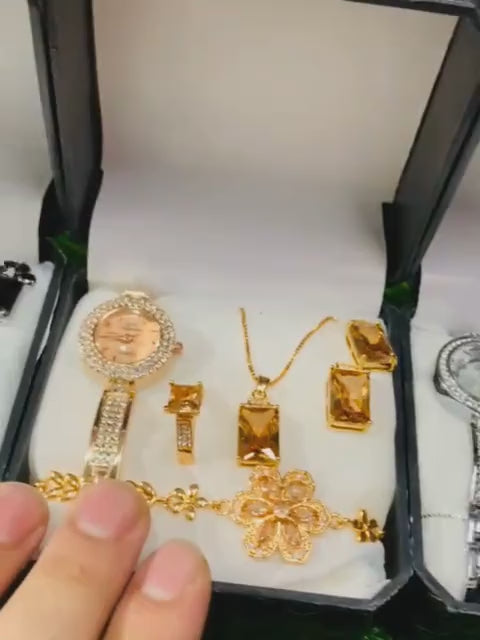 Ladies Watch Jewellery Elegant Stylish Durable Quality Timeless Design Reliable Performance Perfect Choice (With Box)