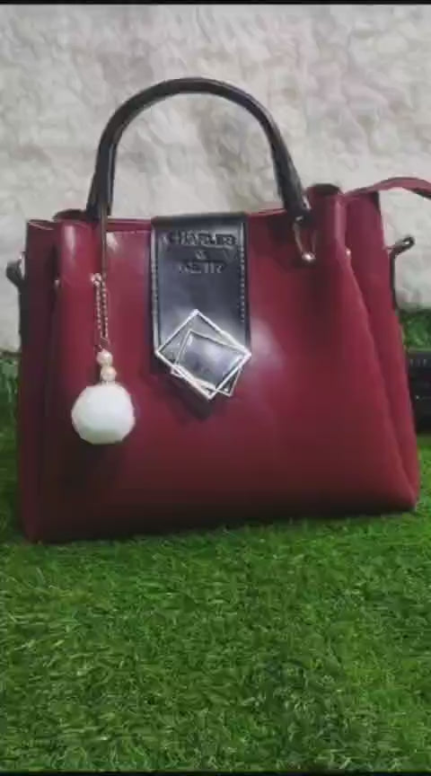 Women’s PU Leather Textured Top Handle Shoulder Bag – Pack of 3